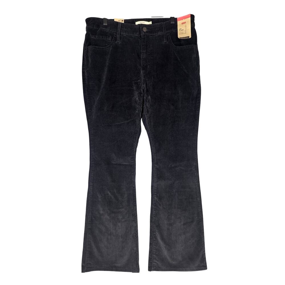 LEVI’S WOMEN’S 726 FLARE MID/HIGH RISE CORDUROY PANTS W32 L32 – BLACK, NWT